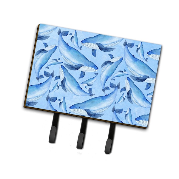 Carolines Treasures Watercolor Nautical Whales Leash or Key Holder, 6 x 2 x 9 in. BB7575TH68 - main